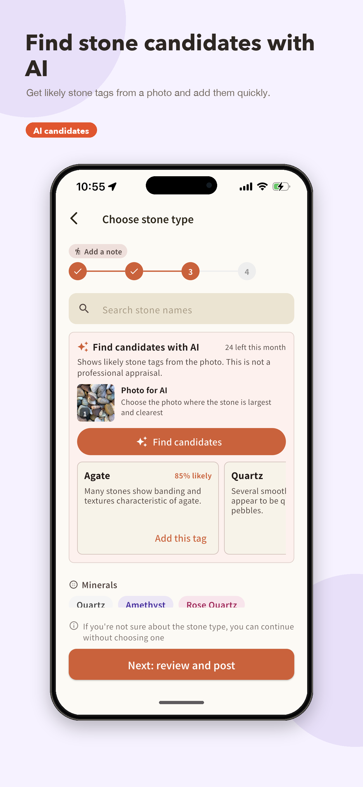 AI candidate tag screen